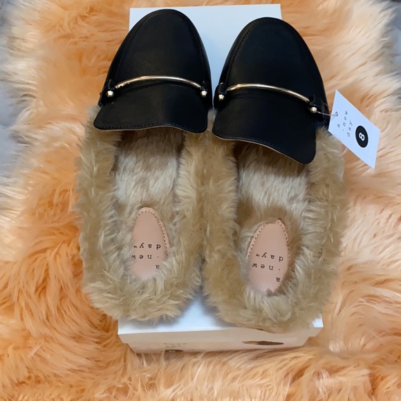 SHIP DISCOUNT, FIRM PRICE NEW! Fur Mule Slip On Shoes Rebe - Picture 4 of 4